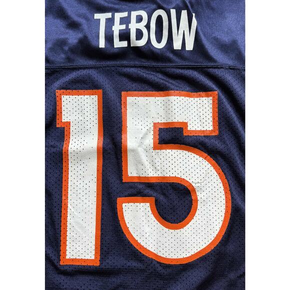 Vintage Reebok x NFL Denver Broncos Tim Tebow #15 Game Jersey Blue Youth Medium - Picture 5 of 9